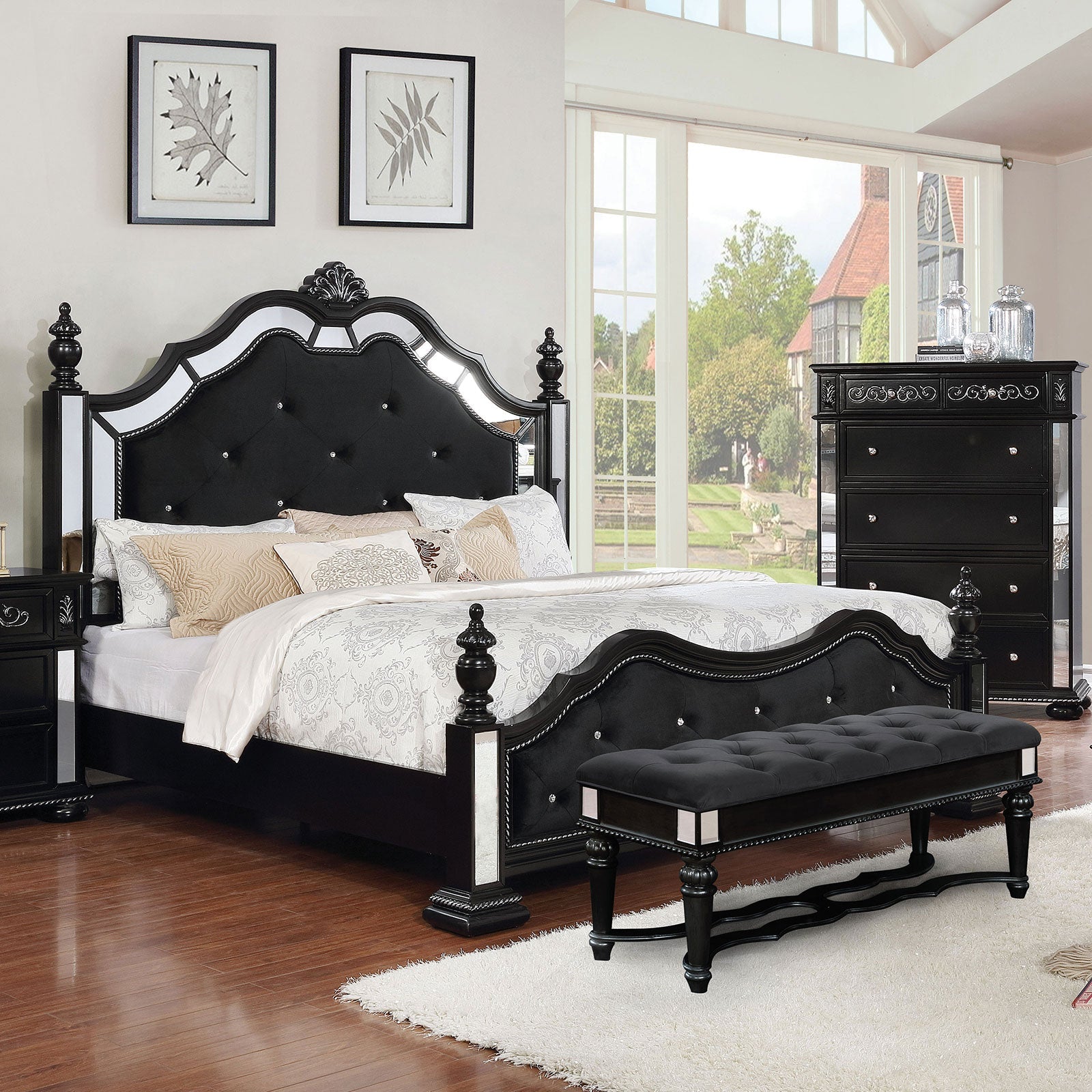 Azha Black Cal.King Bed FOA East