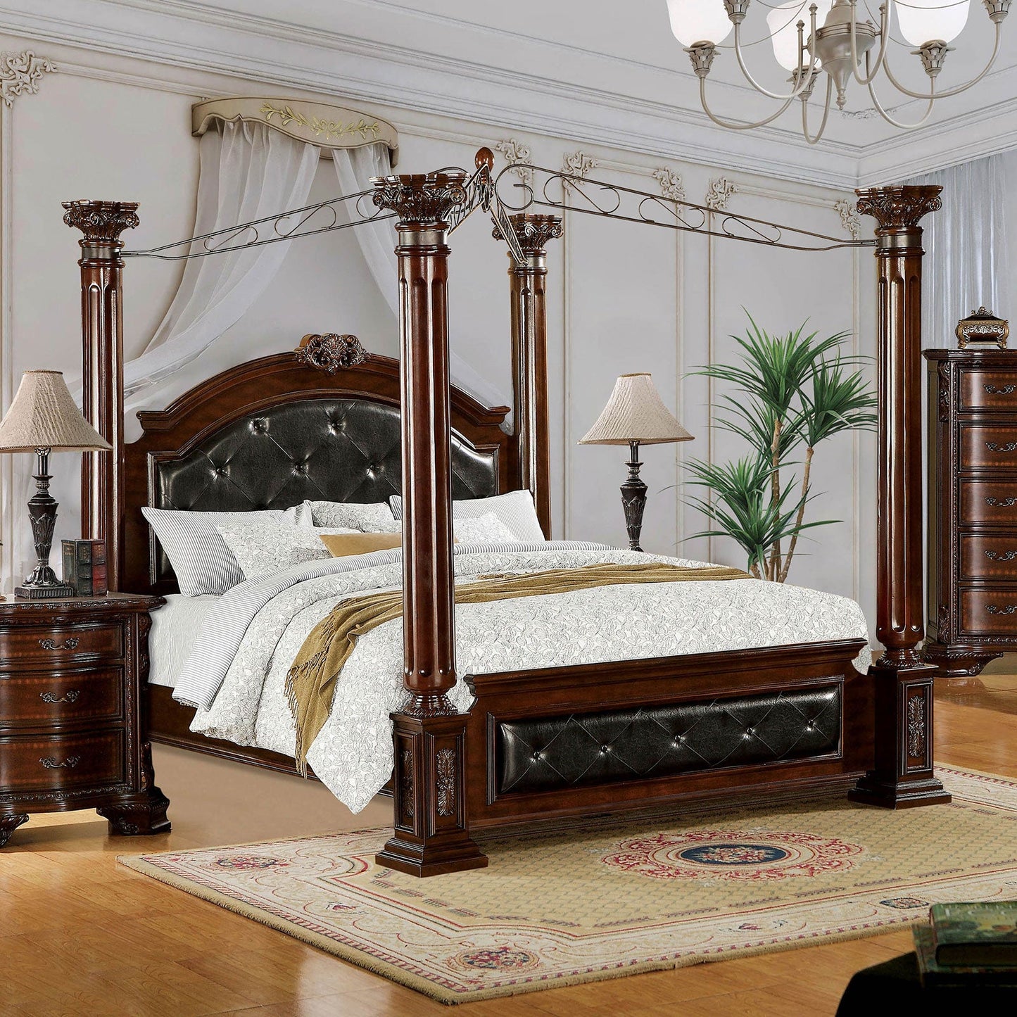 Mandalay Brown Cherry Queen Bed FOA East