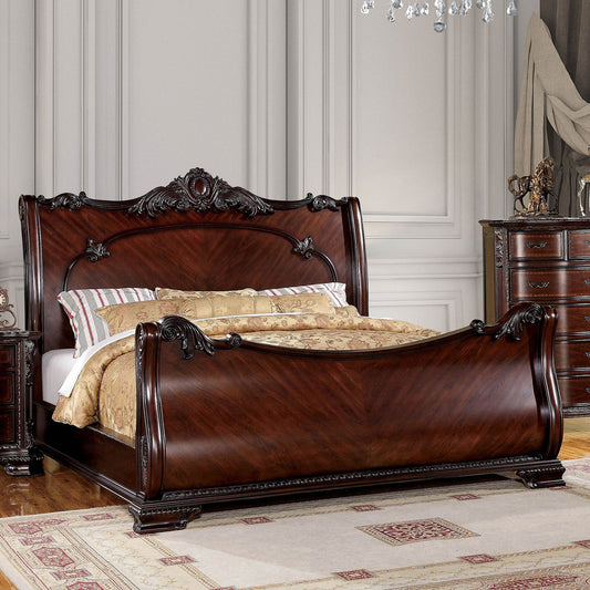 Bellefonte Brown Cherry Queen Bed FOA East