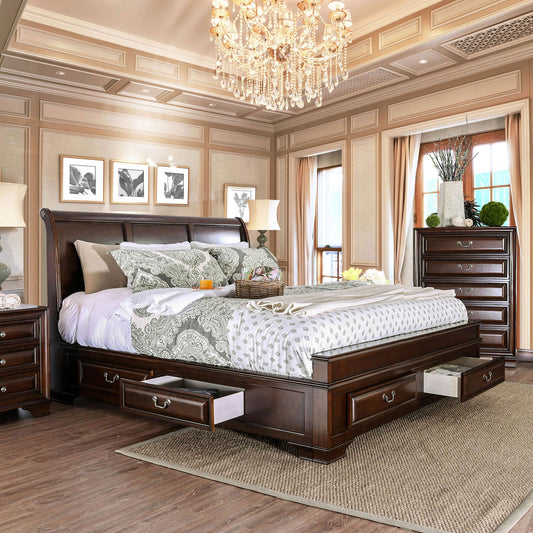 Brandt Brown Cherry Queen Bed FOA East