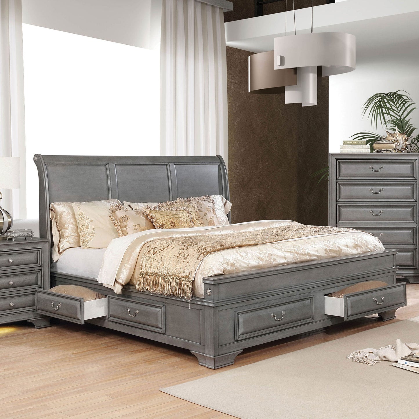 Brandt Gray Queen Bed FOA East