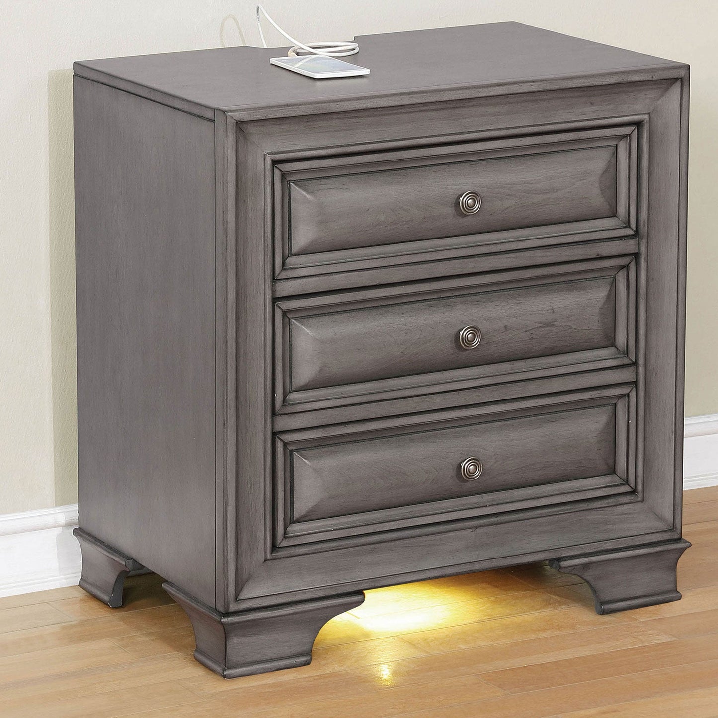 Brandt Gray Night Stand FOA East