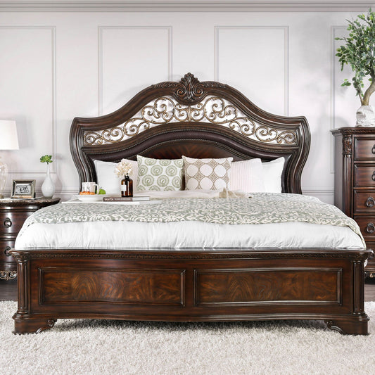 Menodora Brown Cherry Queen Bed FOA East