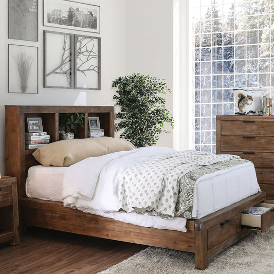 Mcallen Weathered Light Oak Queen Bed FOA East