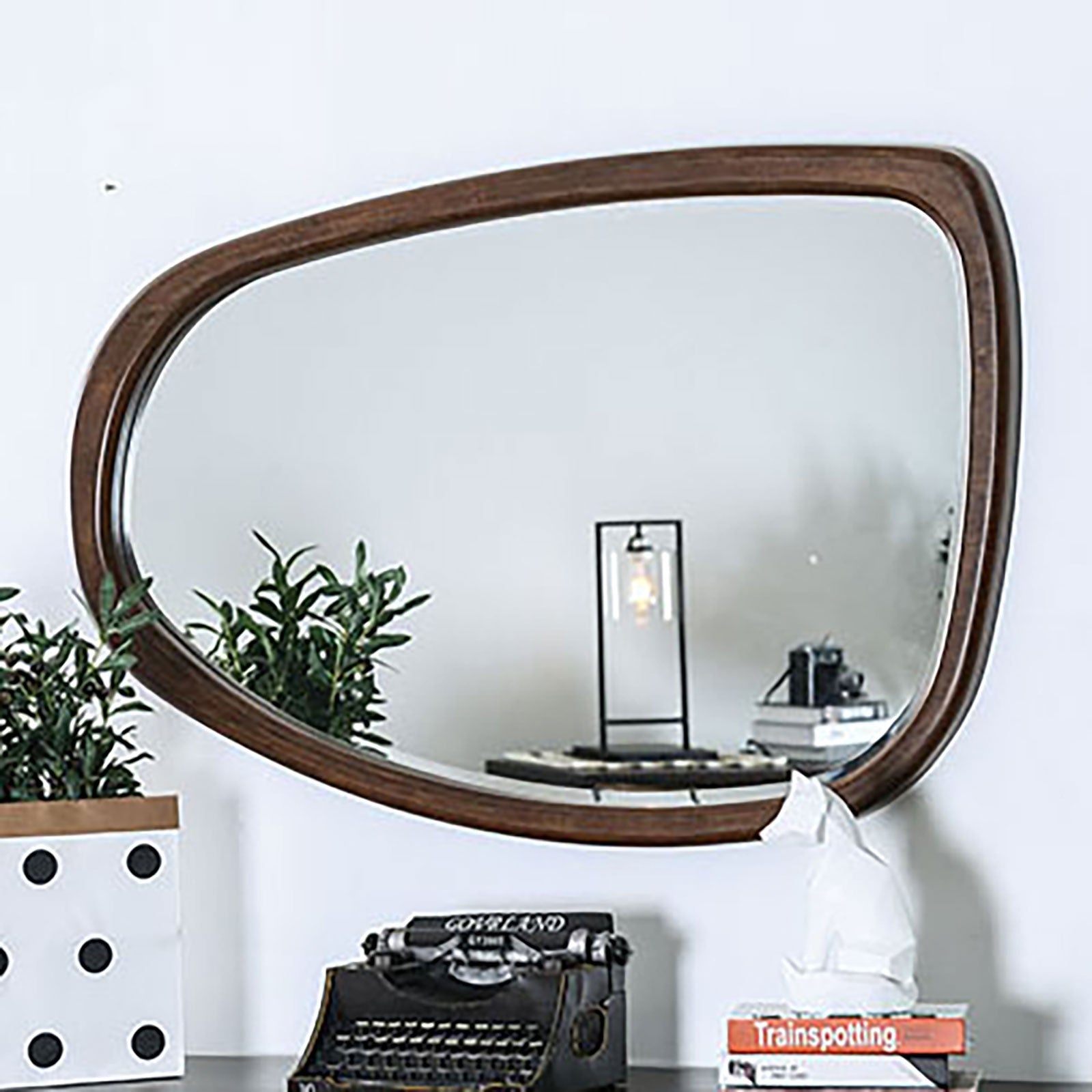 Fulton Dark Oak/Dark Walnut Curved Mirror FOA East