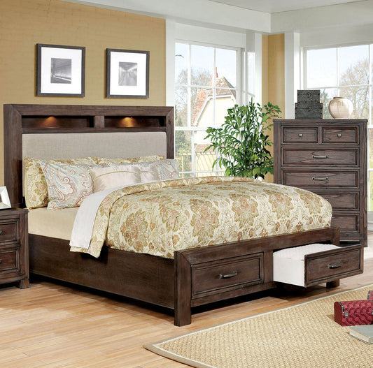 Tywyn Dark Oak Queen Bed FOA East