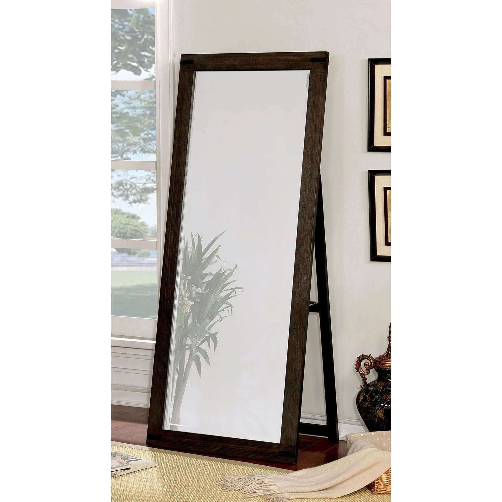 Rexburg Wire-Brushed Rustic Brown Standing Mirror FOA East