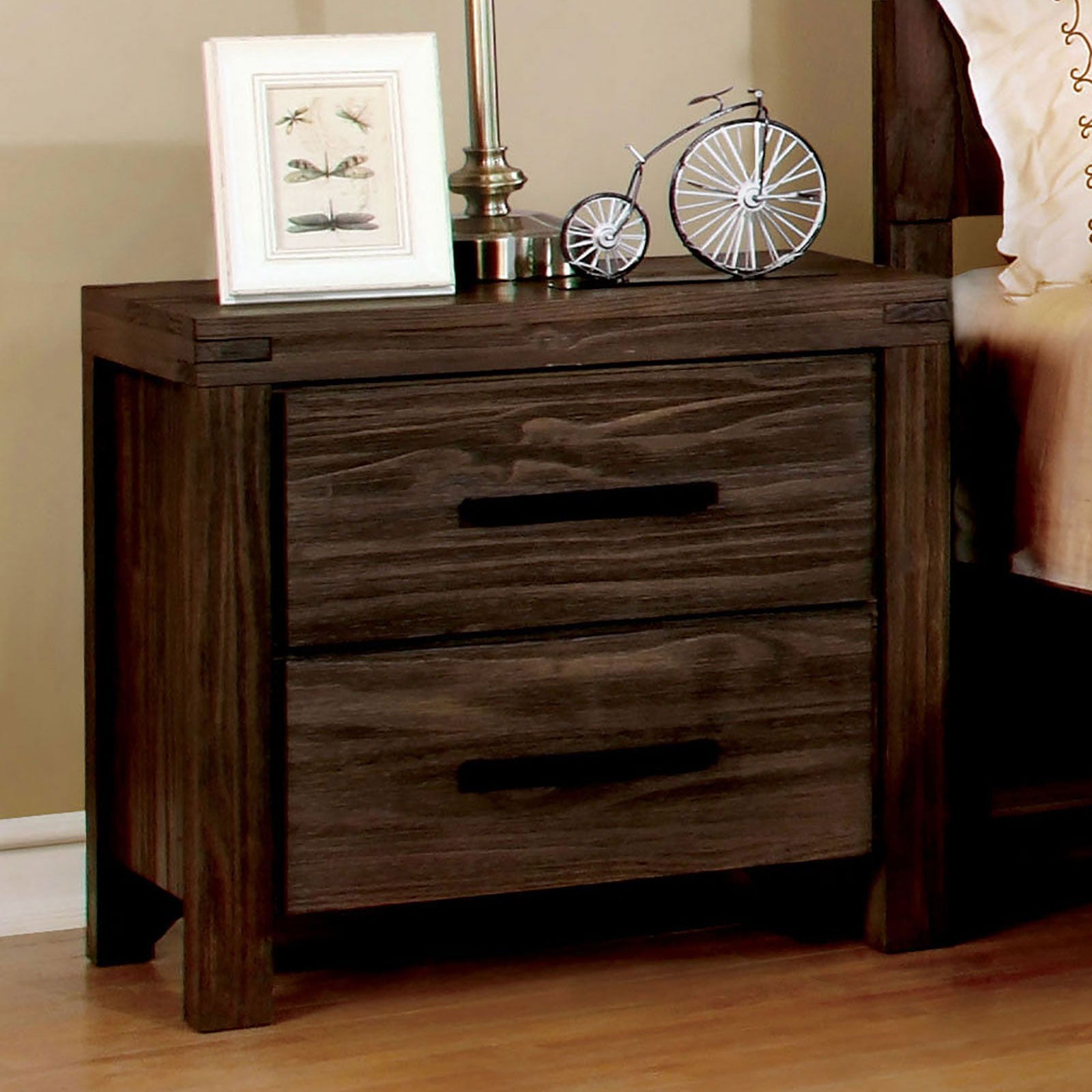 Rexburg Wire-Brushed Rustic Brown Night Stand FOA East