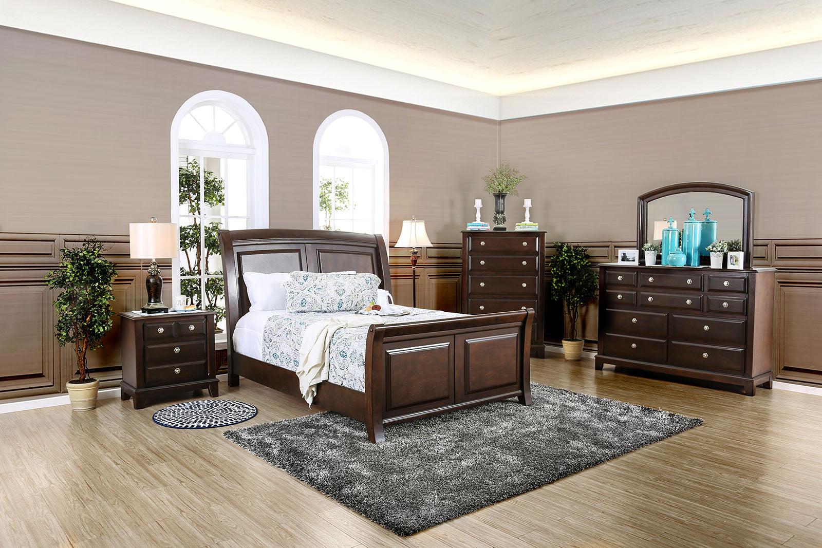 Litchville Brown Cherry 5 Pc. Queen Bedroom Set w/ Chest FOA East