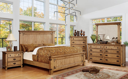 CARLSBAD Weathered Elm 5 Pc. Queen Bedroom Set w/ Chest FOA East