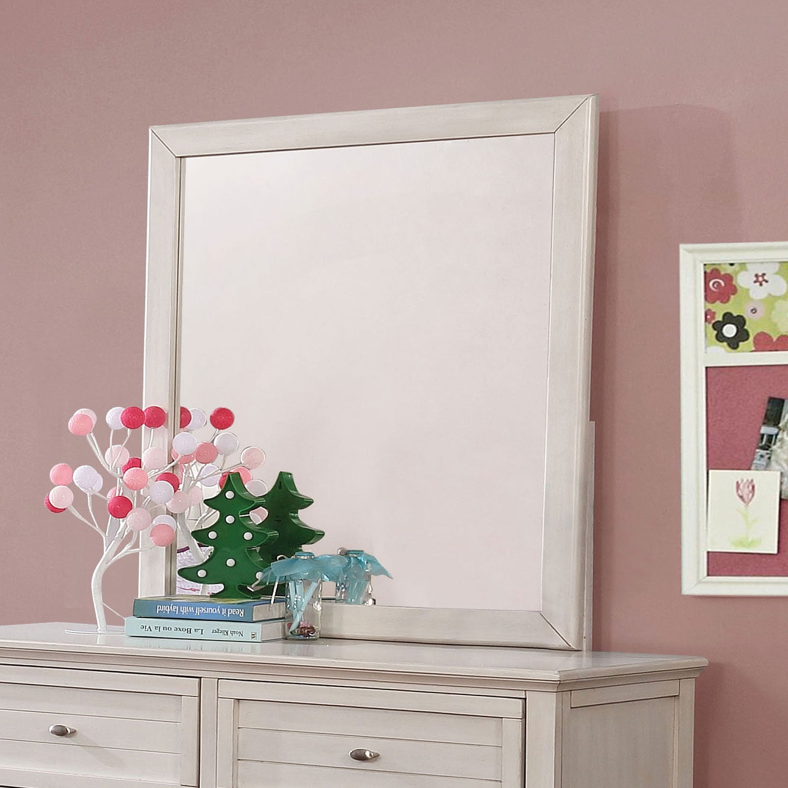 Brogan Antique White Mirror FOA East