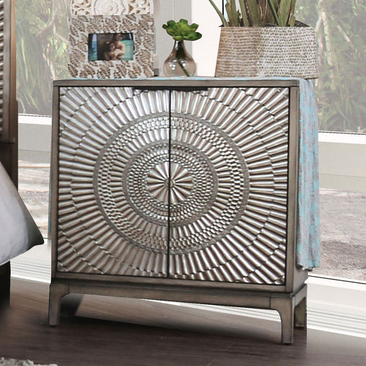 Kamalah Antique Gray Night Stand FOA East