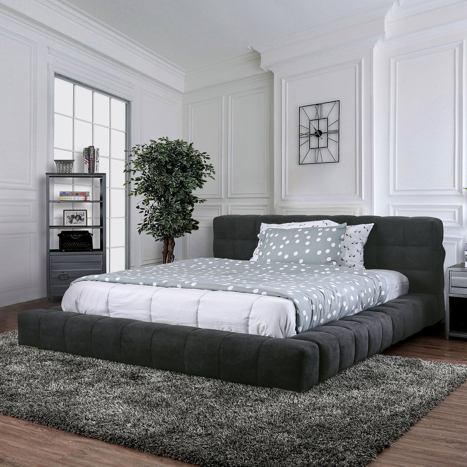 Wolsey Dark Gray Cal.King Bed FOA East