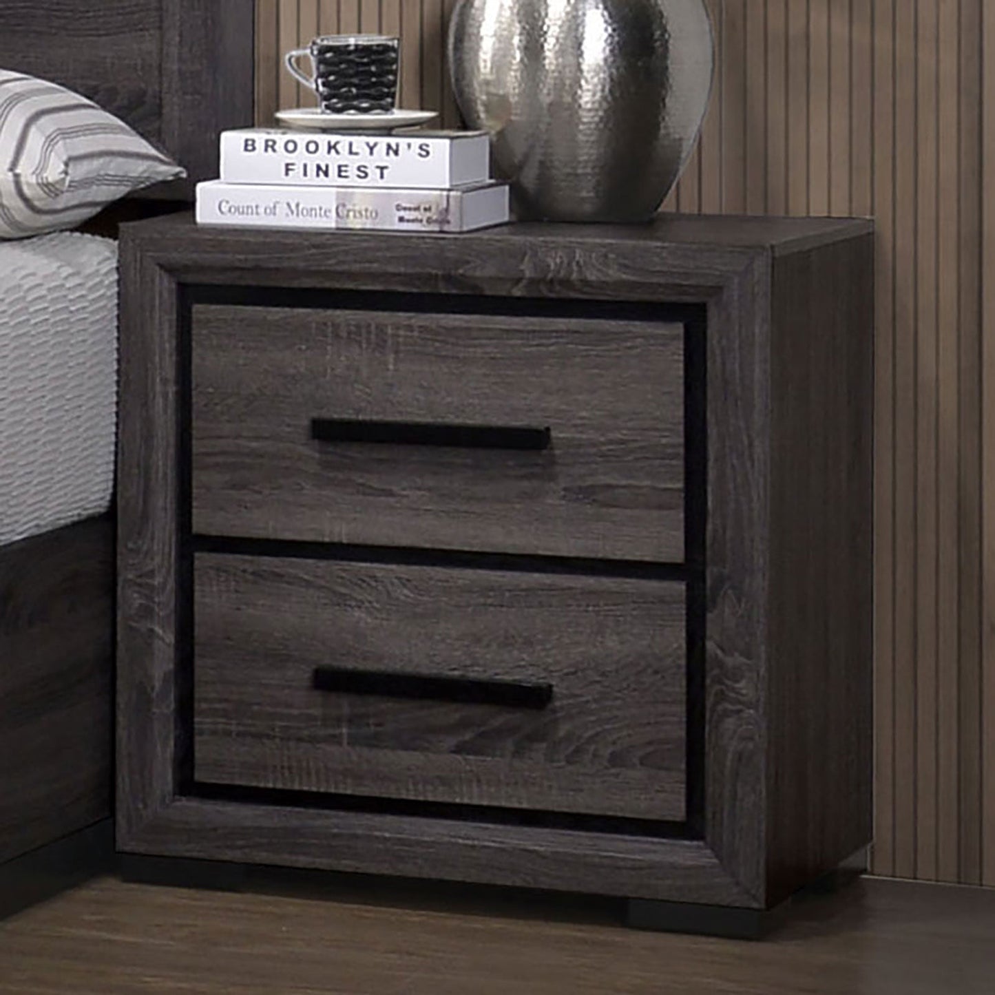 Conwy Gray Night Stand FOA East