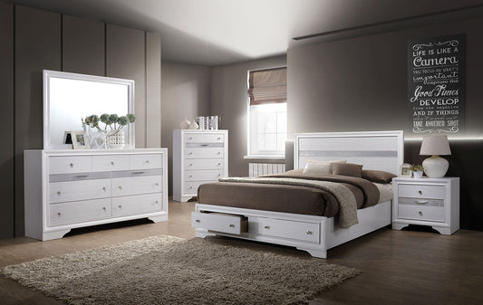 Chrissy White 4 Pc. Queen Bedroom Set FOA East