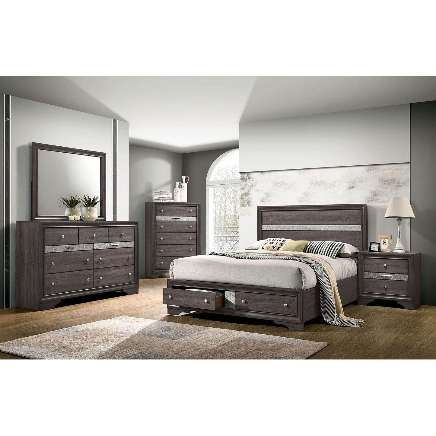 Chrissy Gray 4 Pc. Queen Bedroom Set FOA East