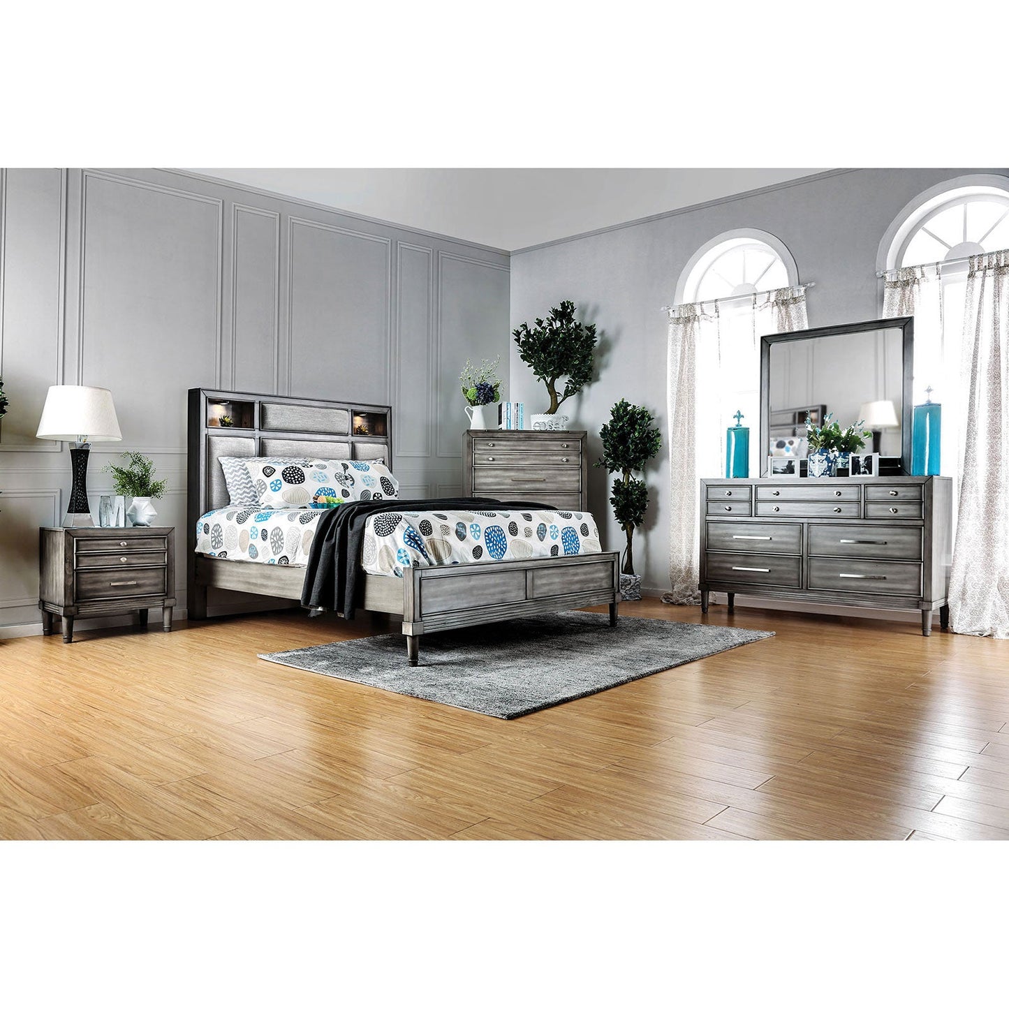 DAPHNE Gray 4 Pc. Queen Bedroom Set FOA East