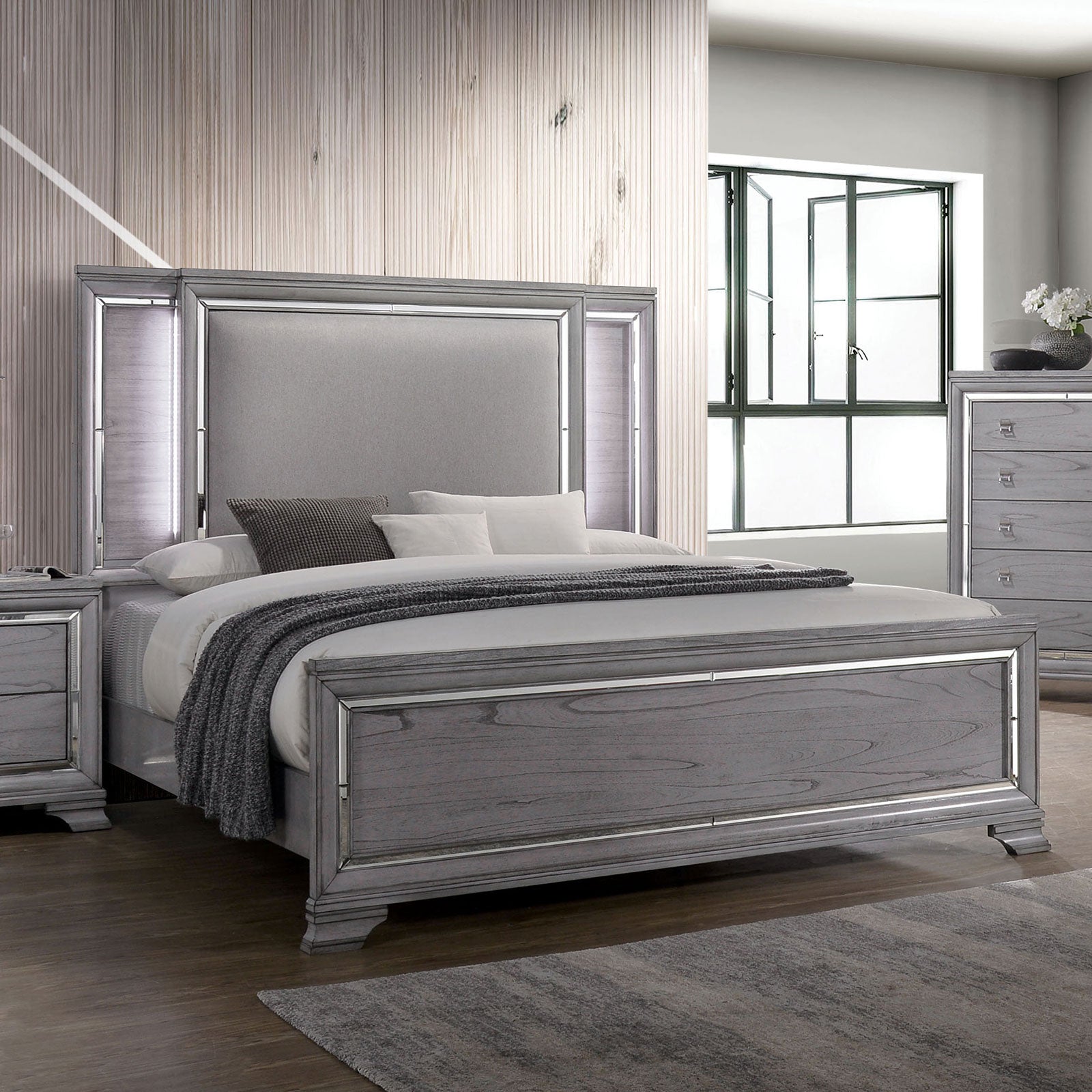 Alanis Light Gray Cal.King Bed FOA East