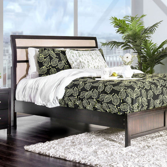 Berenice Espresso/Beige Cal.King Bed FOA East