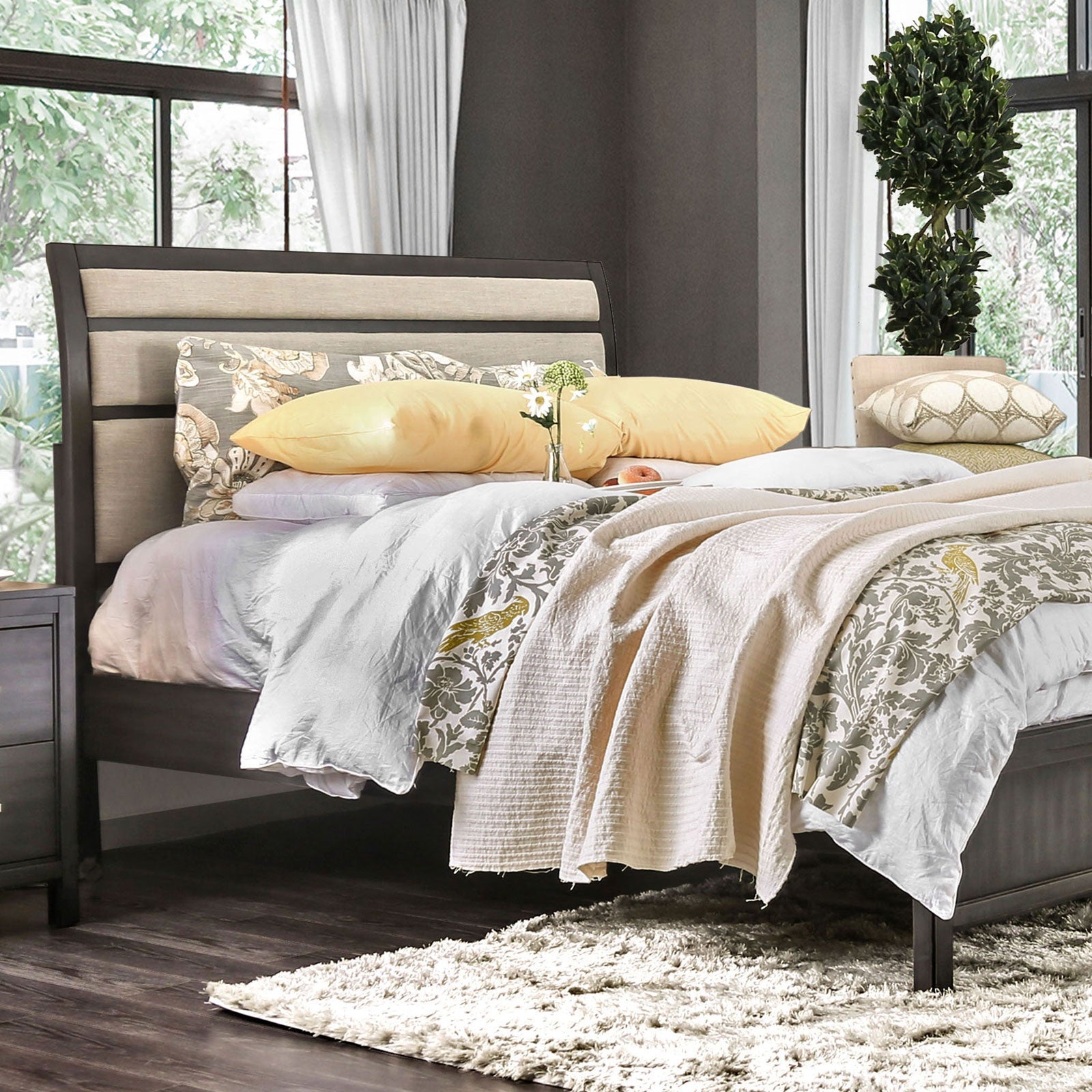 Berenice Gray/Beige Cal.King Bed FOA East