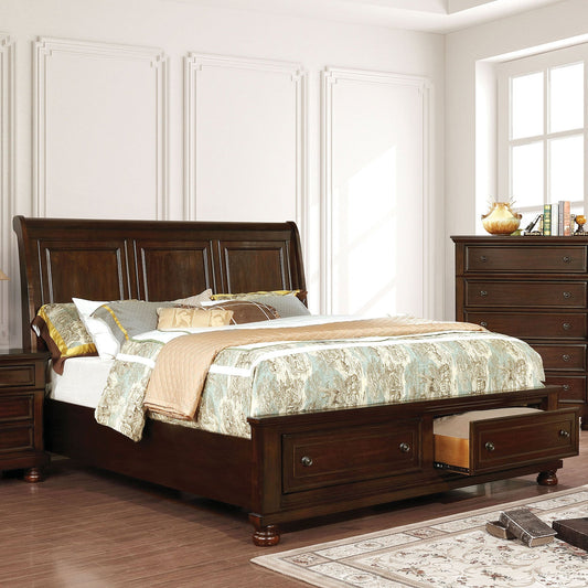 Castor Brown Cherry Queen Bed FOA East