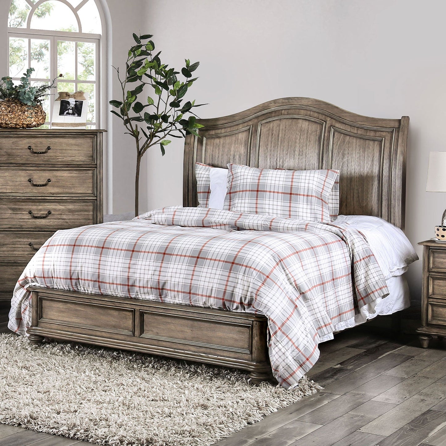 BELGRADE II Rustic Natural Tone E.King Bed FOA East