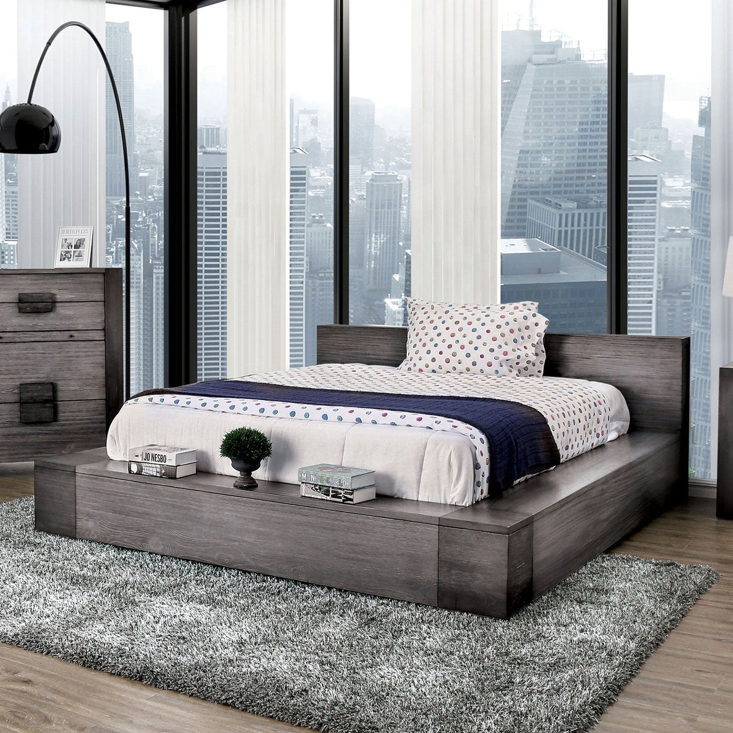 Janeiro Gray Cal.King Bed FOA East