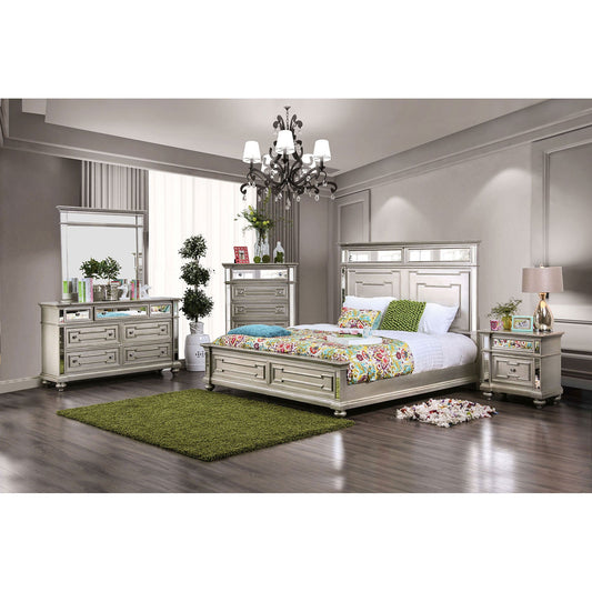 Salamanca Silver 5 Pc. Queen Bedroom Set w/ 2NS FOA East