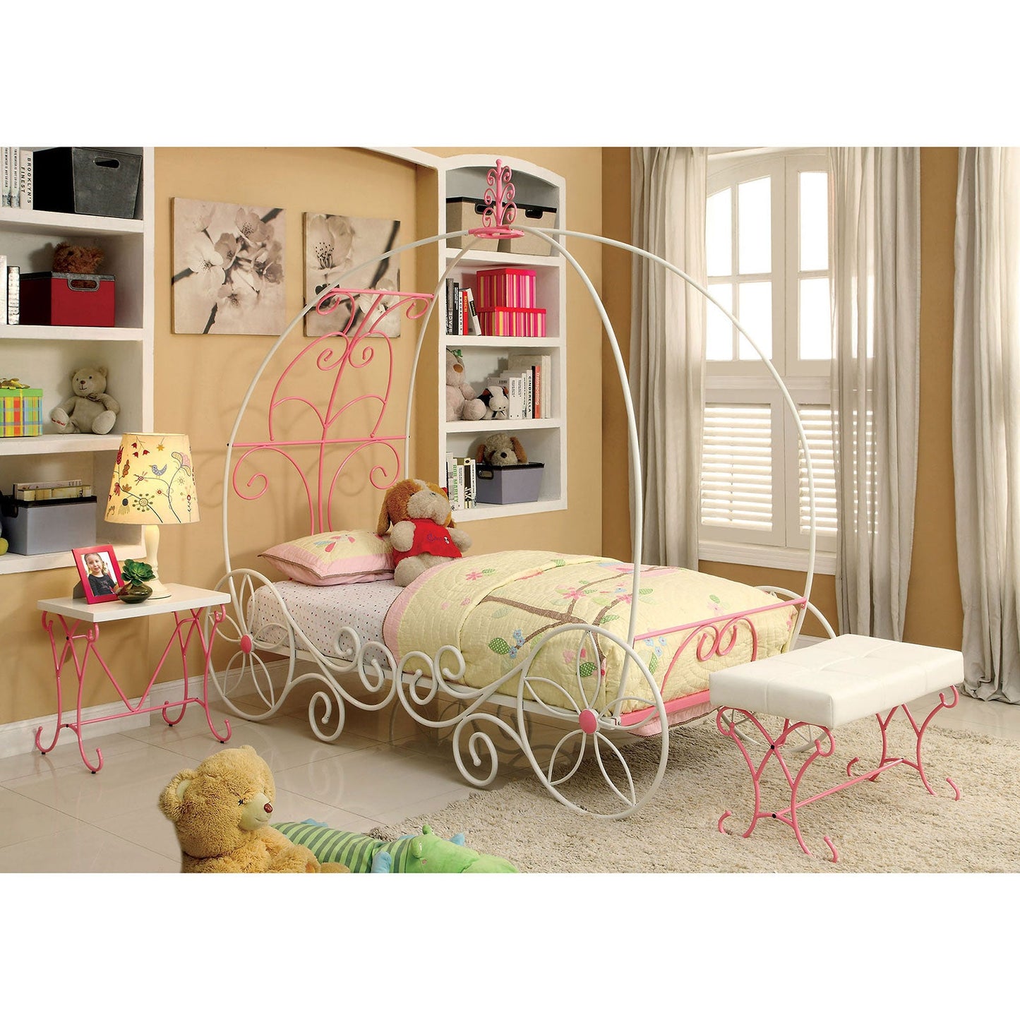 ENCHANT Pink/White Twin Bed FOA East