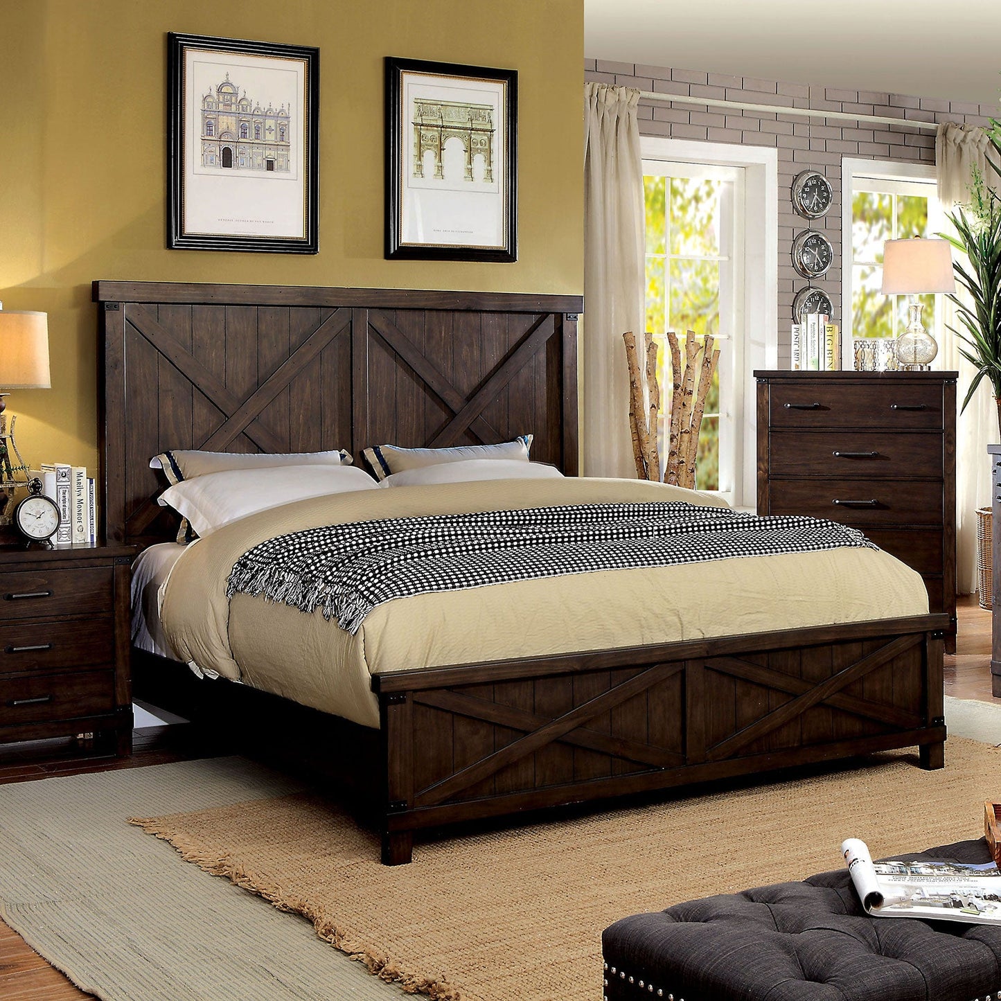 Bianca Dark Walnut Cal.King Bed FOA East