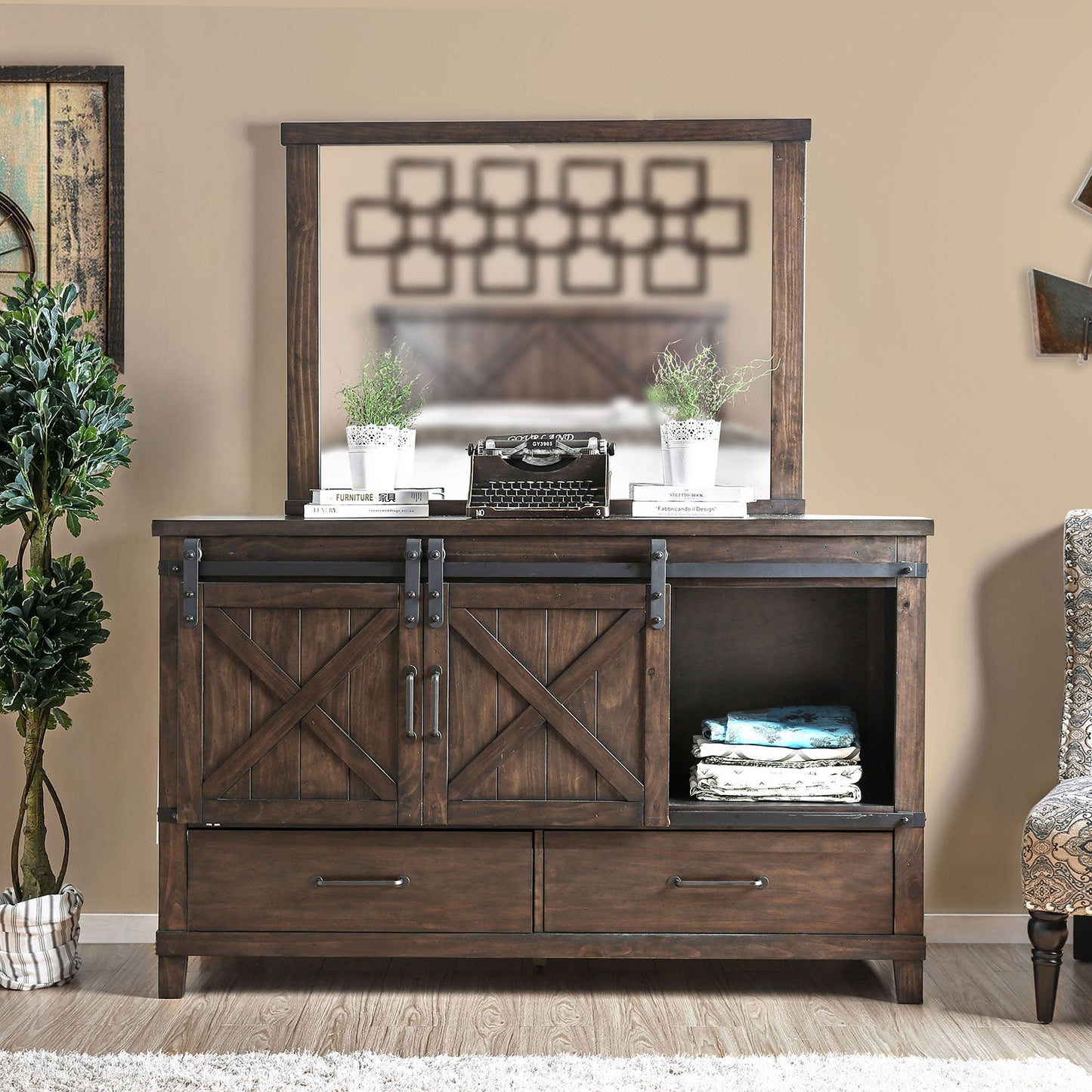 Bianca Dark Walnut Dresser FOA East