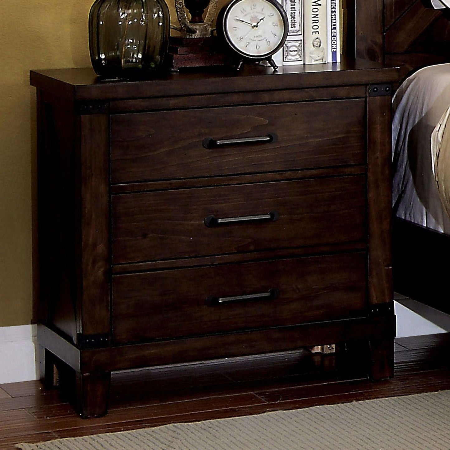 Bianca Dark Walnut Night Stand FOA East