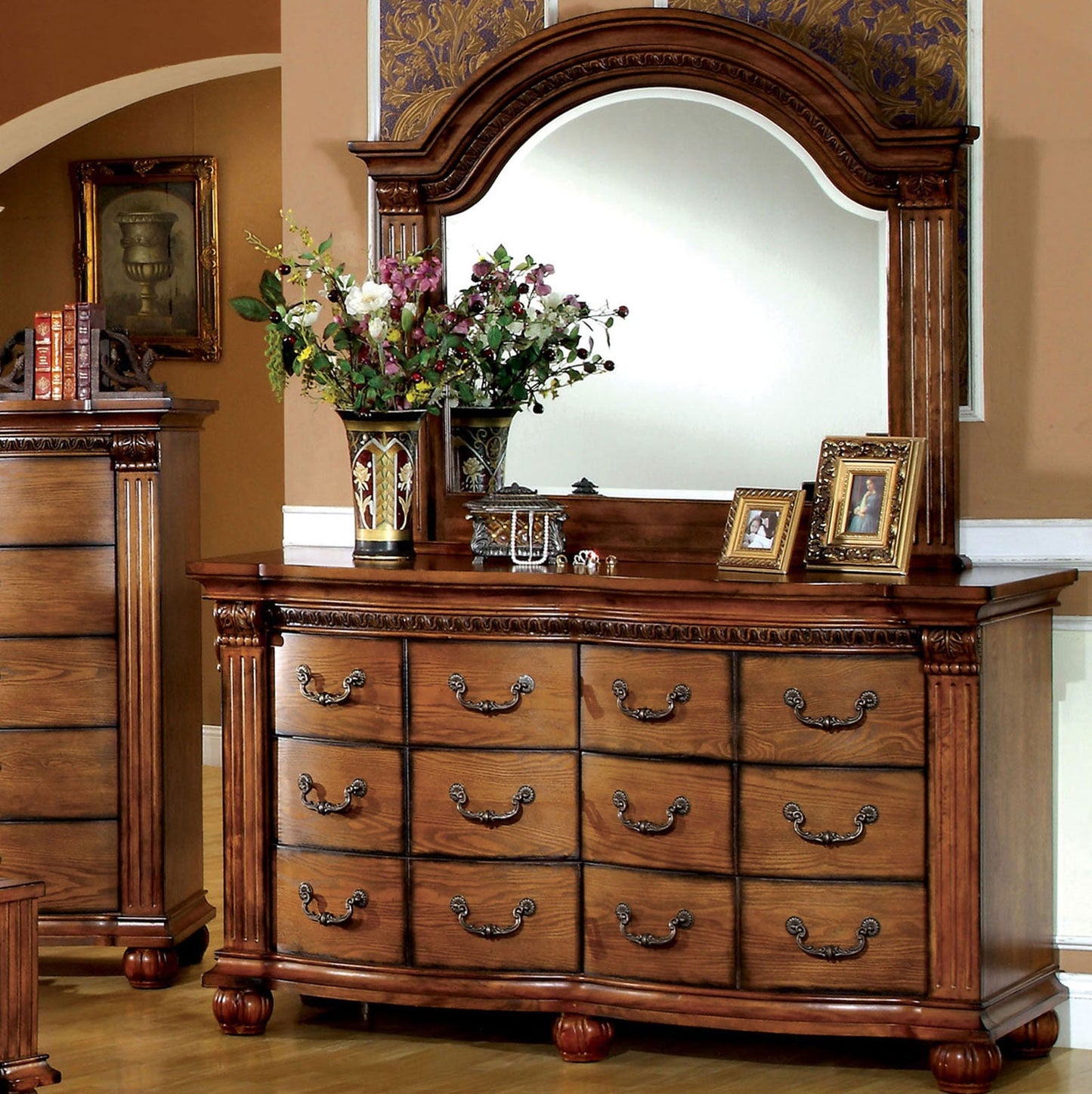 Bellagrand Antique Tobacco Oak Dresser FOA East