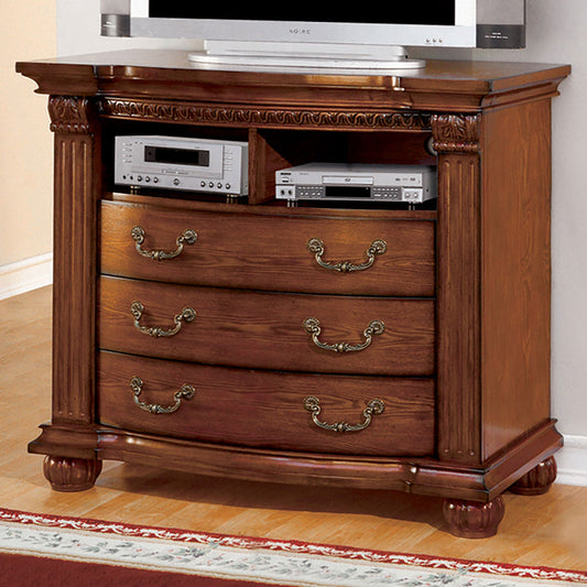 Bellagrand Antique Tobacco Oak Media Chest FOA East