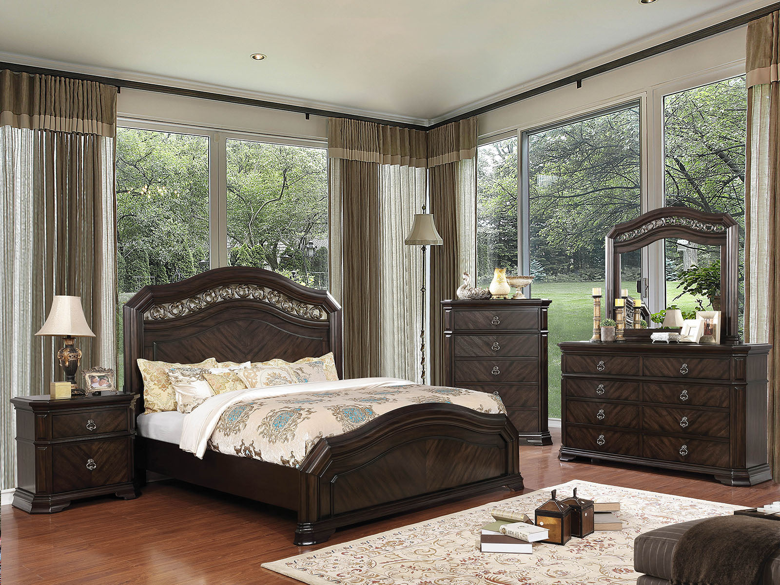 Calliope Espresso 4 Pc. Queen Bedroom Set FOA East