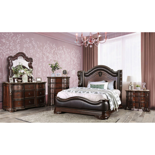 Arcturus Brown Cherry 5 Pc. Queen Bedroom Set w/ 2NS FOA East