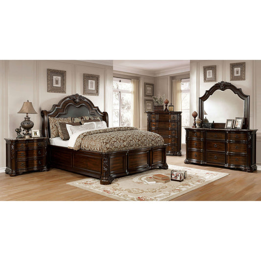 Niketas Brown Cherry/Espresso 5 Pc. Queen Bedroom Set w/ 2NS FOA East