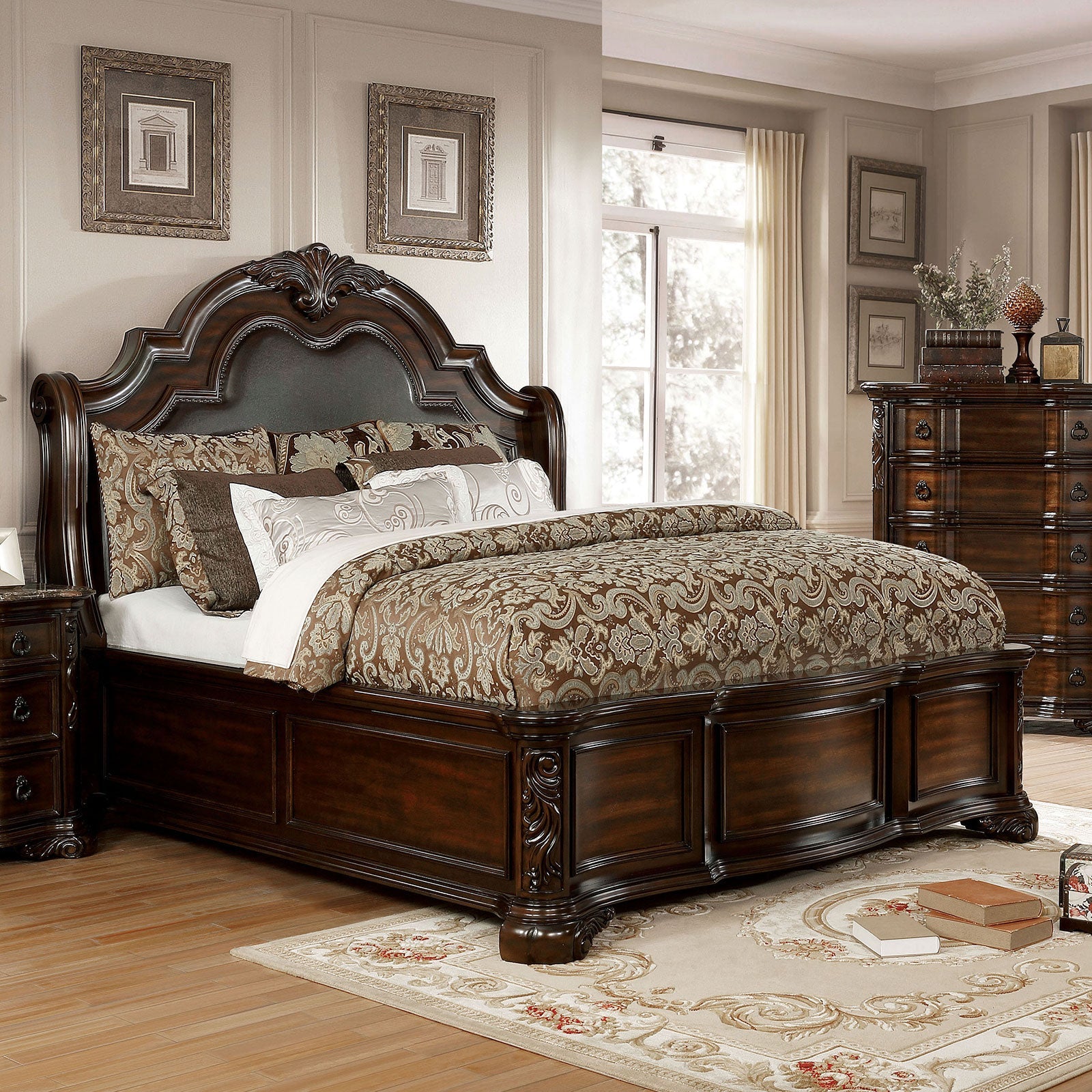 Niketas Brown Cherry/Espresso Cal.King Bed FOA East