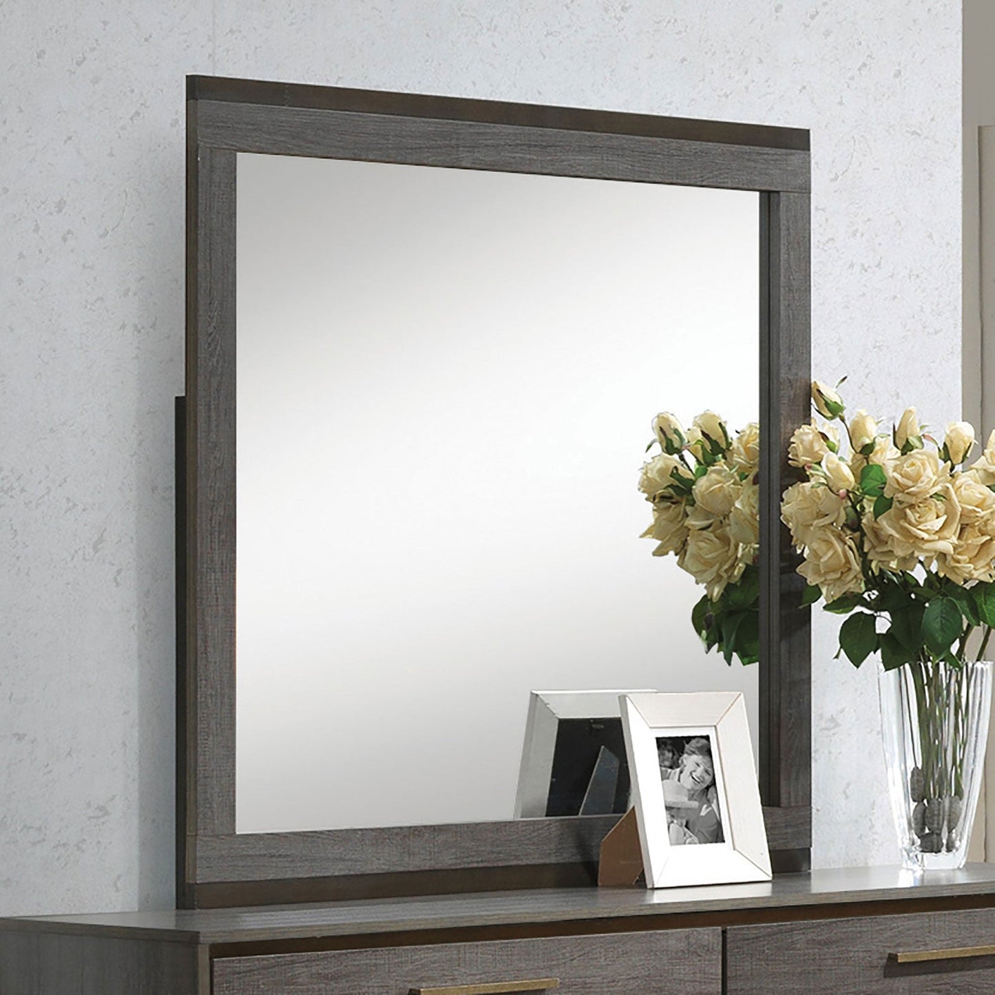 MANVEL Two-Tone Antique Gray Mirror FOA East