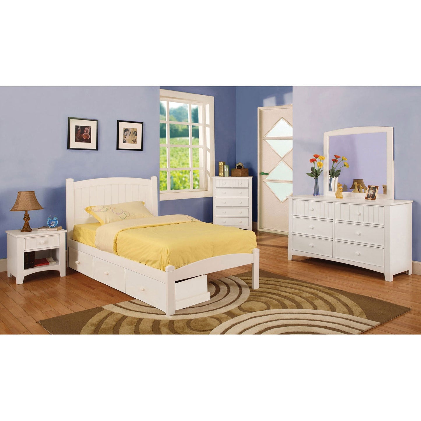 Caren White 4 Pc. Full Bedroom Set FOA East