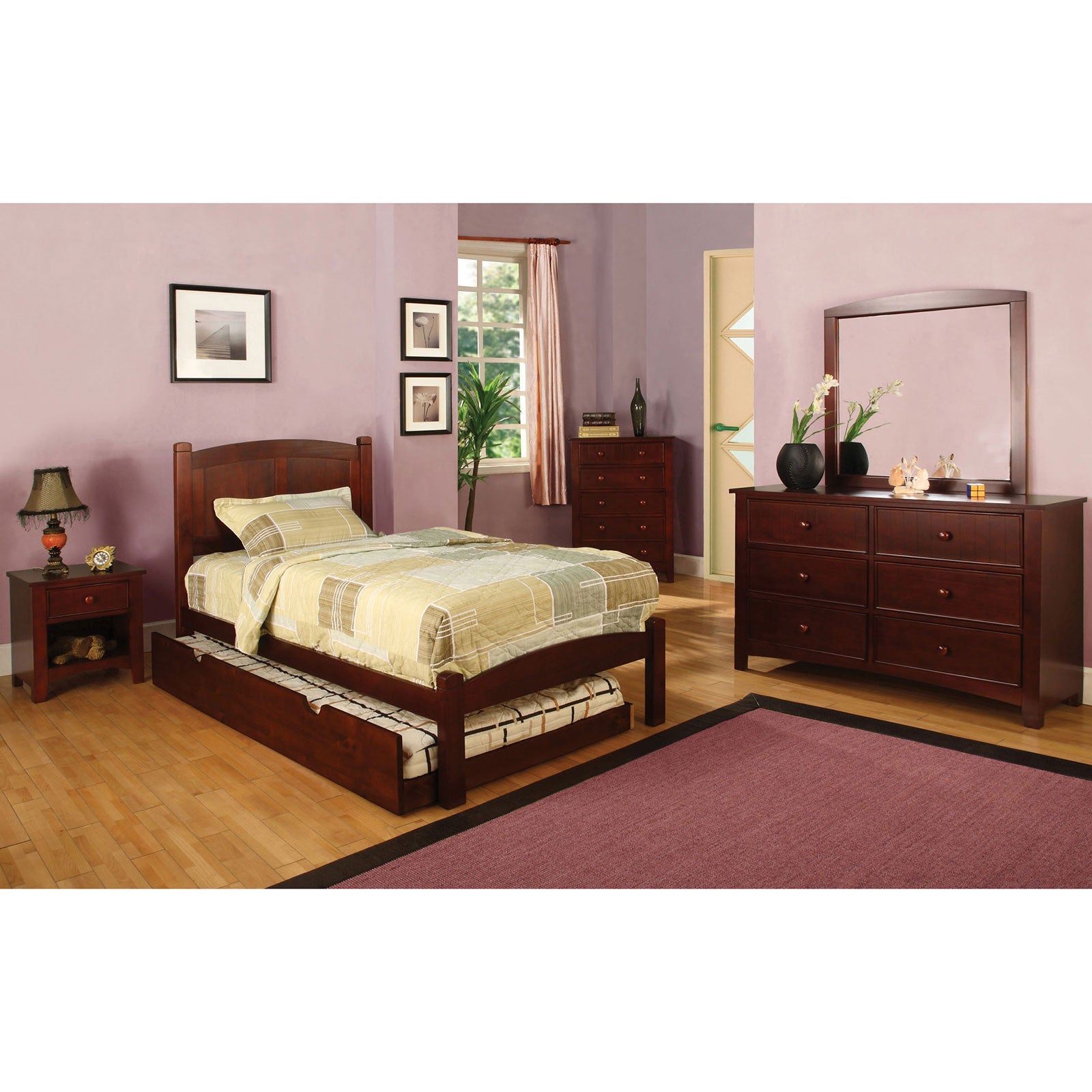 Cara Cherry 4 Pc. Twin Bedroom Set FOA East