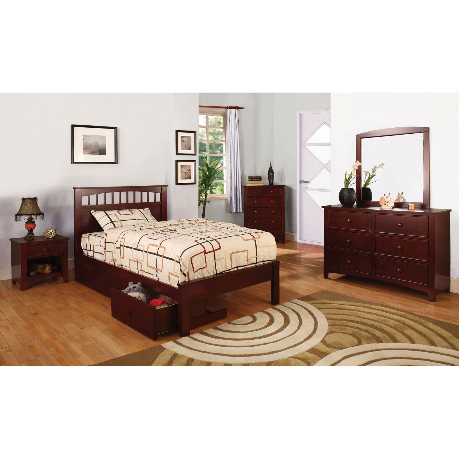 Carus Cherry 4 Pc. Twin Bedroom Set FOA East