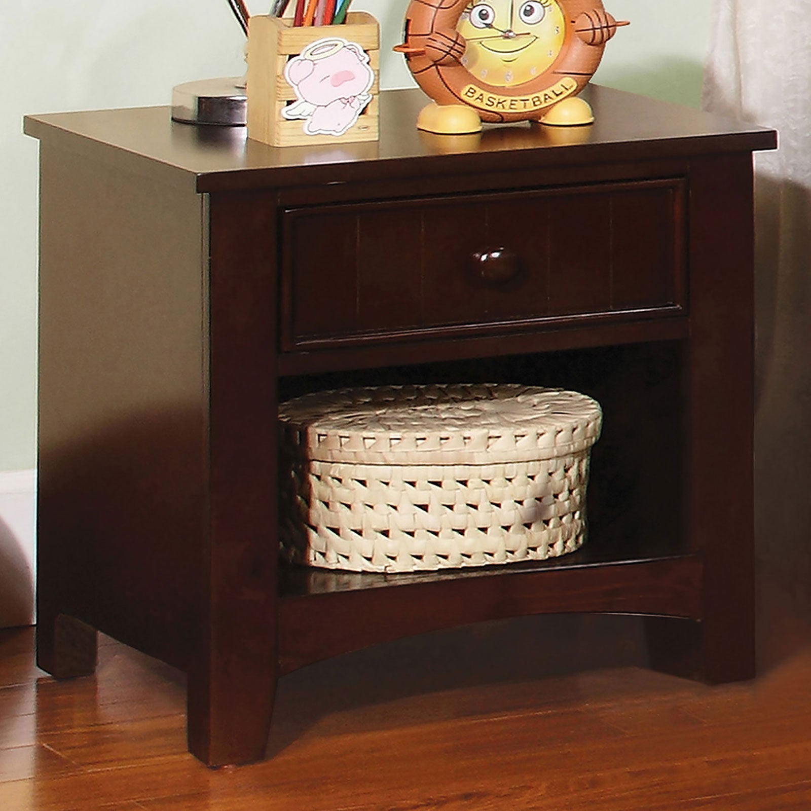 Corry Dark Walnut Night Stand FOA East