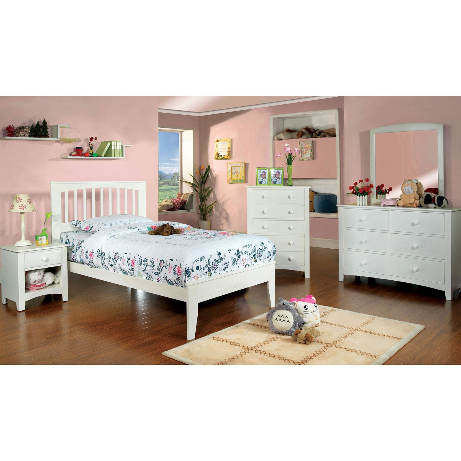 Pine Brook White 4 Pc. Twin Bedroom Set FOA East