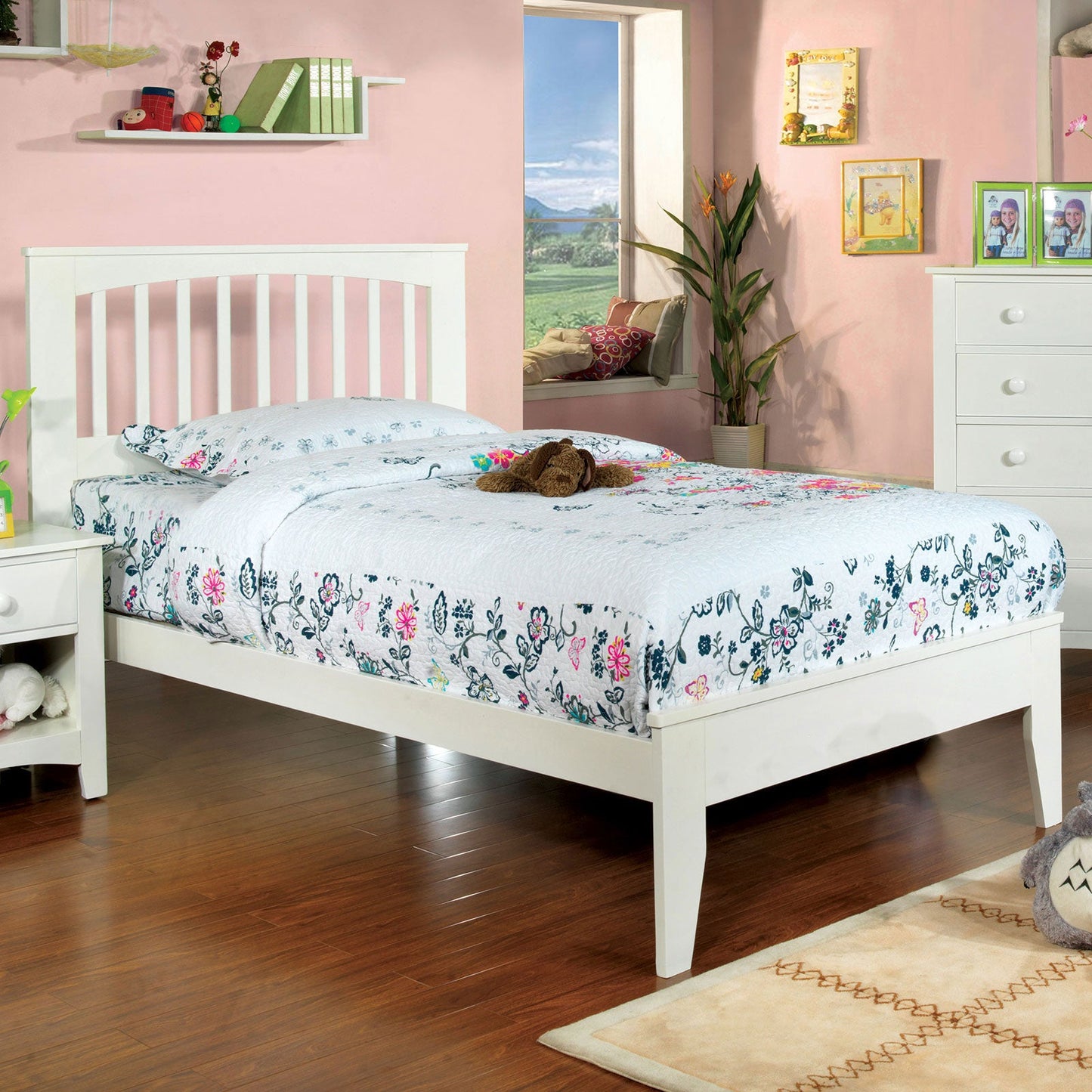 Pine Brook White Twin Bed FOA East