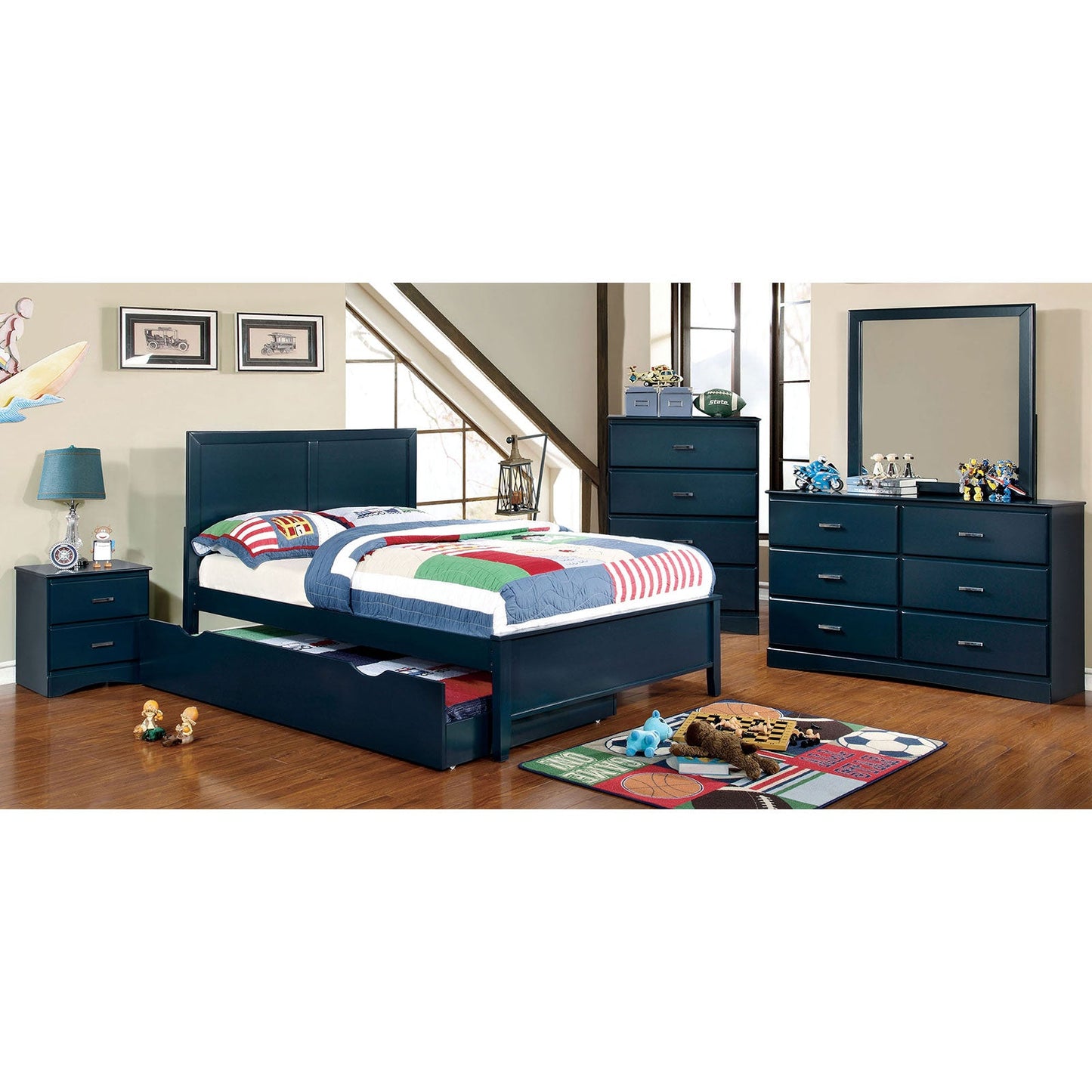 PRISMO Blue 4 Pc. Twin Bedroom Set FOA East