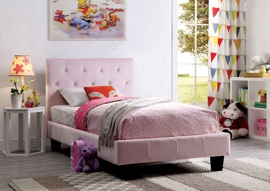 Velen Blush Pink Twin Bed FOA East