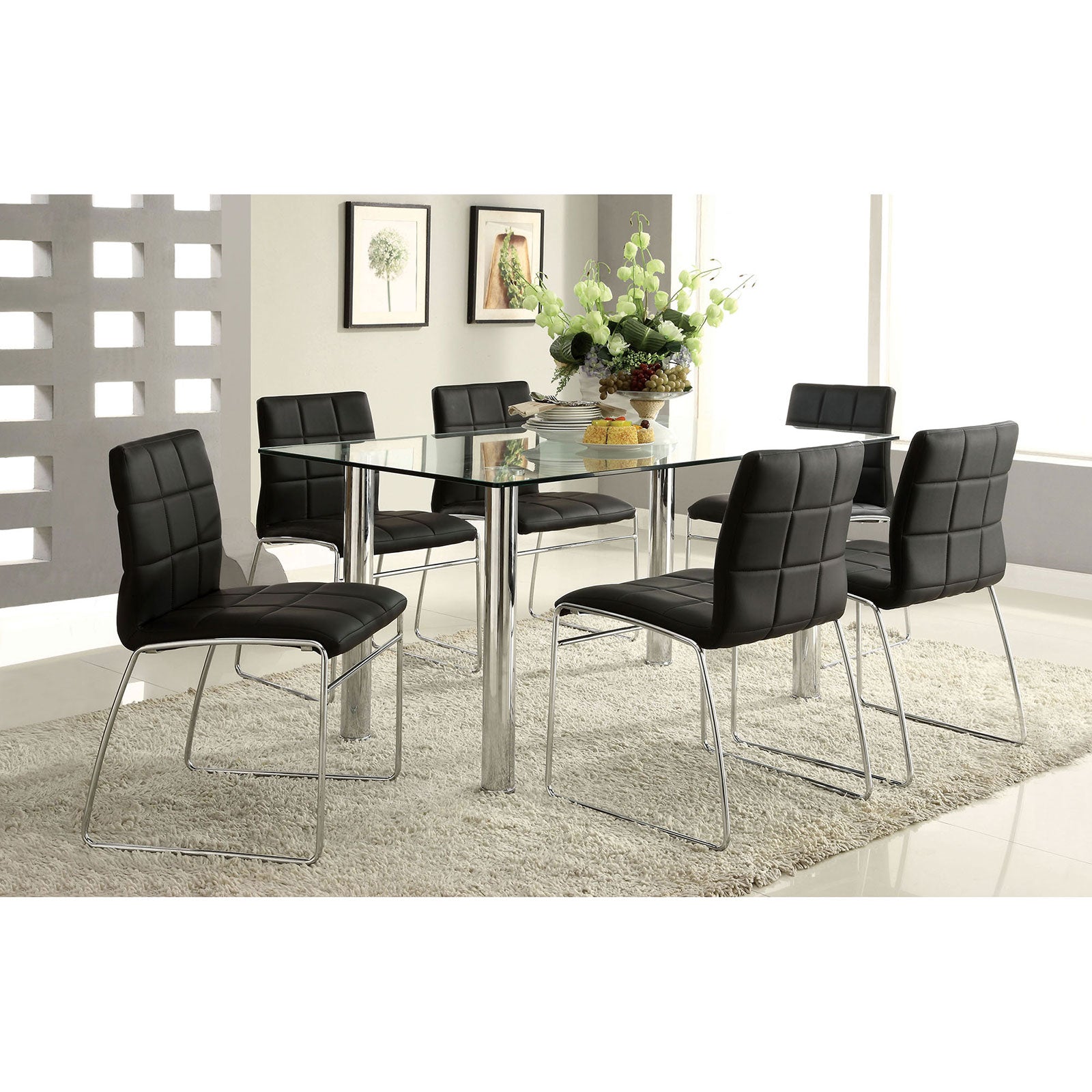 Oahu Chrome Dining Table FOA East