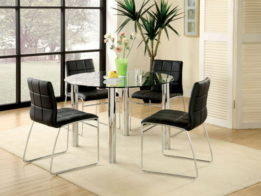 Kona I Black 5 Pc. Round Dining Table Set FOA East