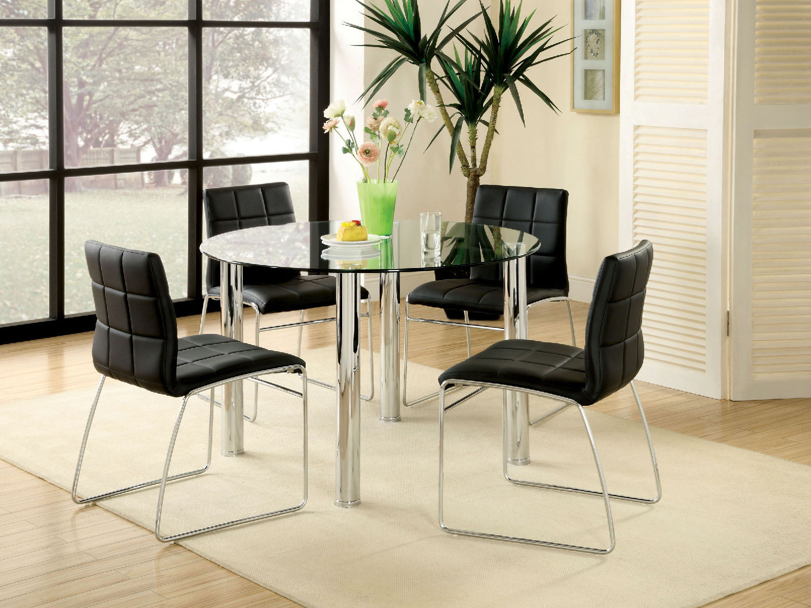 Kona I Chrome Round Dining Table FOA East